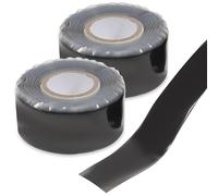 OSOLADY Cinta Adhesiva para Fugas de Tuberías, Autoadhesiva de Goma Negra 2,5 Cm X 3 M, Cinta Selladora Resistente al Frío y Calor para Reparación de Mangueras Domésticas (2 Piezas)