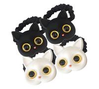 OSOLADY Coleteros Elásticos Cabello Mujer y Niñas, 4 Piezas Pequeñas, Diseño Gato, Negro y Blanco, Goma Sujeta Cabello para Peinados Casuales y Eventos Sociales