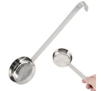 OSOLADY Cucharón Plano para Untar Pizza de Acero Inoxidable, Cuchara Medidora para Salsa y Sopas, Cucharón para Hornear y Servir Pizza, Utensilio de Cocina para Hogar