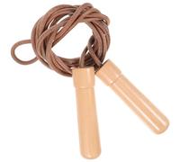 OSOLADY Cuerda de Saltar para Ejercicio Mango de Madera, Cuerda de Piel de Vaca Ajustable para Entrenamiento Físico y Actividades Deportivas en Interiores