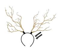 OSOLADY Diadema De Asta Dorada Decorativa Para Mujer Tamaño Único Para Fiesta Disfraces Navideños Cosplay Accesorios De Cabello Simulación Rama