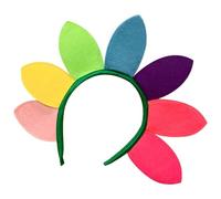 OSOLADY Diadema de Girasol Colorida para Adultos Accesorio Cabello Pétalos de Tela Diadema Navideña Fiestas de Halloween Complemento Floral para Festivales y Disfraces