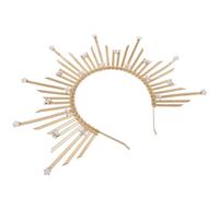 OSOLADY Diadema Dorada Púas de Espiga para Mujer, Ligera y Cómoda, de Plástico y Metal, Estilo Gótico Adecuado para Fiestas Nocturnas y Eventos Obsequios