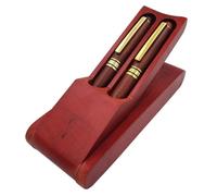 OSOLADY Estuche de Madera Rojo y Seguro Que No Daña para Bolígrafos Función de Almacenamiento, Juego de 3 Piezas Diseño Clásico para