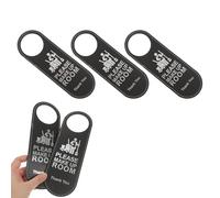 OSOLADY Etiqueta Colgante de Puerta para Hotel 3 Piezas, Doble Cara, Color Negro, de Cuero Duradero, Letrero Recordatorio para No Molestar y Limpiar Habitación, Adecuado para Hoteles,