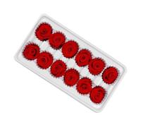 OSOLADY Flores Preservadas 12 Piezas Rosas Inmortales Rojas 3-4 Cm para Decoración de Bodas, Ramos DIY y Accesorios para Arreglos en Eventos y Hogar
