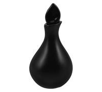 OSOLADY Frasco de cerámica para aceites esenciales de aromaterapia - Recipiente de porcelana negra para aceites esenciales con tapa de diseño de hojas - Difusor de perfume decorativo de 40 ml/1,35 oz