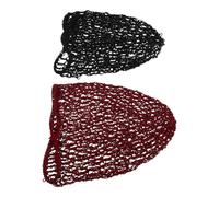 OSOLADY Gorros de Red para Dormir Largos 2 Piezas Negro y Burdeos Protector del Cabello Elástico Accesorios Cabello Gorra de Redecilla para Cuidado Nocturno del Pelo