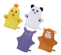 OSOLADY Guantes de baño exfoliantes para, 4 piezas en poliéster, formas de, para masaje y cuidado de la en ducha