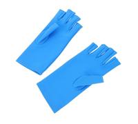 OSOLADY Guantes sin Dedos para Manicura Profesional, Protección Anti-uv para Uñas y Dedos, Material Spandex Azul, Ideales para Salón de Uñas