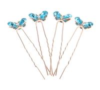 OSOLADY Horquillas Decorativas en Forma de U Gemas de Imitación, 4 Piezas Tamaño Estándar, Accesorios para Cabello de Boda y Eventos Formales para Damas y Novias