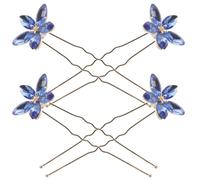 OSOLADY Horquillas Gemas de Imitación en Forma de U, 4 Piezas, Accesorios Cabello para Bodas y Eventos Formales, Ideales para Novias y Damas de Honor