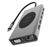OSOLADY Hub USB-c Carga Inalámbrica De Adaptador De Tipo c y Conversor De Video Entrada De Audio De Concentrador Multifuncional para Laptop y Dispositivos Móviles