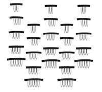 OSOLADY Juego de 25 clips y peines para pelucas para asegurar pelucas y hacer gorros - Dientes de metal y peines de tela de 3 a 7 dientes para accesorios de fabricación de postizos
