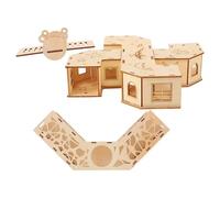 OSOLADY Juguete Varios Estilos de Madera con Balancín de Túnel para Hámster Resistente a Mordeduras y Arañazos, Set de 1 para Diversión y Ejercicio de Mascotas Pequeñas