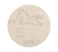 OSOLADY Letrero de anuncio de nacimiento: Letrero de madera de 15 cm "Hola mundo" para recién nacidos - Disco de anuncio de nacimiento - Placa de nombre neutra para la habitación del