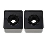 OSOLADY Micrófono de Entrevista Soporte para Logotipo en Forma de Cubo Cuadrado, Material Abs Resistente a Golpes, Color Negro, Paquete de 2 Unidades, Adecuado para Estudios