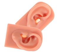 OSOLADY Modelos De Práctica De Oreja Humana De Silicona 2 Piezas Tamaño Pequeño Tono Piel Oscura Para Piercing Profesionales y Estudiantes Para Entrenamiento De Perforación De Orejas