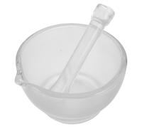 OSOLADY Mortero y Mano de Vidrio 90 MM para Laboratorio Bol Mezclador Resistente a Altas Temperaturas Herramienta Versátil para Moler y Triturar en Ciencia y Experimentos