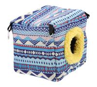 OSOLADY Nido de Invierno para Hámsters y Cobayas XL, Cama Cálida de Algodón Diseño de Erizo Azul, Nido Acogedor y Compacto para Ardillas, Conejillos de Indias y Pequeños Roedores