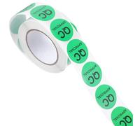 OSOLADY Pegatinas Redondas Adhesivas para Control de Calidad Texto Negro, Diseñadas para Inspección en Almacenes y Gestión de Inventarios Industriales