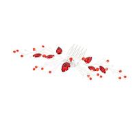 OSOLADY Peineta Lateral De Gemas De Imitación Rojo Intenso, 1 Unidad, Tamaño Grande, Tocado Para Novia y Mujer, Accesorios Para Boda y Eventos, Peine Artesanal Para Cabello