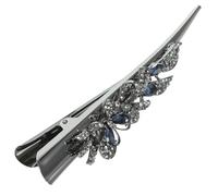 OSOLADY Pinza Pelo Grande Tipo Cocodrilo Cristales de Imitación en Color Azul Oscuro, Clip para Cabello Grueso y Peinados Elegantes, Accesorio Femenino para Fiestas y Uso Diario