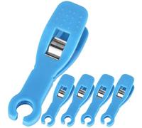 OSOLADY Pinzas Desechables para Perforaciones Corporales Interior Antideslizante de 8mm, Clip Plástico Azul 5 Piezas, Herramientas de Fijación para Piercing, Kit Portátil para Cuidado