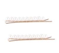 OSOLADY Pinzas Pelo Perlas Doradas, Aleación Resistente, Buen Agarre y Fácil de Colocar, 2 Unidades para Mujeres y Niñas Elegantes