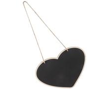 OSOLADY Pizarra de Madera Negra con Forma de Corazón Colgante para Mensajes, Tablero de Menú para Restaurante y Decoración del Hogar, Mini Pizarra Borrable para Oficina y Eventos