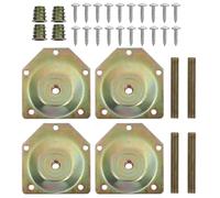 OSOLADY Placa de Fijación para Patas de Muebles 70x67x1.2mm Color Zincado Kit 4 Piezas Tornillos Ángulo 12° para Reparación y Montaje de Patas de Sofá, Sillón y Mesa