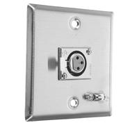 OSOLADY Placa de Pared Conector XLR Hembra de 3 Terminales para Micrófono Karaoke, Accesorio de Sonido Soporte de Gancho Metálico para Montaje en Panel, Compatible Sistemas de Audio