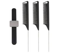 OSOLADY Pulsera Porta Horquillas Magnética 3 Peines De Punta Para Peluquería Negra, Herramienta Profesional Para Estilistas y Uso Salones De Belleza