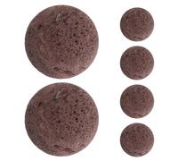 OSOLADY Rocas Volcánicas Redondas para Sauna 6 Piezas 5 Cm Piedras Rojas con Orificios para Aromaterapia y Cuidado de Piel en Saunas y Spas