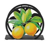 OSOLADY Servilletero de limón para encimera de cocina y centros de mesa, soporte de pañuelos decorativo de metal para mesa de comedor estilo rústico, soporte para servilletas de cóctel para