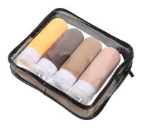 OSOLADY Set de 4 Botellas de Viaje de Silicona Reutilizables de 90 Ml con Tapa, Bolsa con Cremallera Negra, Envases para Loción, Champú y Artículos de Tocador, Ideales para Viajes
