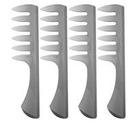 OSOLADY Set de 4 Peines Vintage para Cabello Grueso y Húmedo, Herramienta Ergonómica de Peluquería en Plástico Negro para Técnicas Clásicas de Peinado y Aplicación de Pomada
