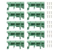 OSOLADY Soporte de Riel Din Verde para Montaje de Pcb Clips de Plástico y Tornillos, Fácil Instalación y Extracción, Kit de 10 Piezas para Organizar Equipos Eléctricos