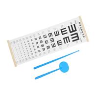 OSOLADY Tabla Optométrica Marco de Madera Doble Cara Símbolos E y Puntero Incluido Tamaño Mediano Herramienta Educativa para Prueba de Visión Infantil en Casa Color Aleatorio