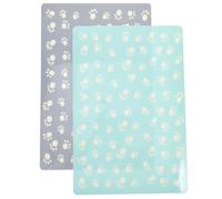 OSOLADY Tapete para Comida de Mascotas Antideslizante E, 2 Piezas, Tamaño Mediano, Material PP y Eva Resistente, Alfombra para Perros y Gatos, Protección contra Derrames Color Aleatorio