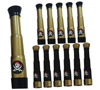 OSOLADY Telescopio Pirata Monocular para Niños De 3 a 7 Años, Juguete Decorativo De Fiesta Pirata, Tamaño Pequeño, Color Bronce, Set De 12 Piezas para Aventuras Infantiles