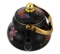 OSOLADY Tetera de esmalte floral: tetera vintage de porcelana de 1,5 L/0,4 galones - bohemia para agua caliente y café con asa para decoración de cocina.