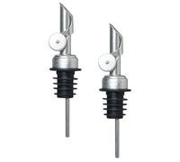 OSOLADY Vertedor de Aceite de Oliva 2 Piezas, Boquilla Dispensadora Automática de Acero Inoxidable Silicona, Compatible Botellas de 17-21 Mm, para Cocina, Bar y Restaurante