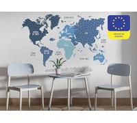 osomhome - Pegatinas Infantiles Pared: Mapa Mundi Pared Grande - *Español* [120x80cm] Colores pastel azul | Mapamundi, Mapa Del Mundo Pared, World Map, Mapa Mundo Mural | os5016