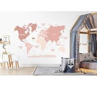 osomhome - Pegatinas Infantiles Pared: Mapa Mundi Pared Grande - *Español* [150x100cm] Colores pastel rosa | Mapamundi, Mapa Del Mundo Pared, World Map, Mapa Mundo Mural | os5000