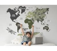 osomhome - Pegatinas Infantiles Pared: Mapa Mundi Pared Grande - *Español* [150x100cm] Ejército I | Mapamundi, Mapa Del Mundo Pared, World Map, Mapa Mundo Mural | os5050