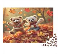 Osos de Peluche de otoño Puzzle Imposible,desafío para Adultos Interesante Entretenimiento Creativo 1000 Piezas Obra De Arte De Juego De para Adultos Y Niños 38x26cm/1000pcs
