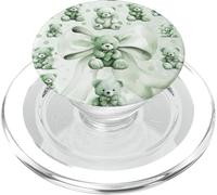Osos de Peluche Verdes Divertidos sosteniendo un corazón súper Lindo del Lazo del Amor PopSockets PopGrip para MagSafe
