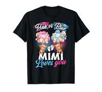 Osos Rosa O Azul Mimi Te Ama Revelación De Género Camiseta