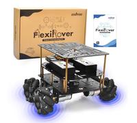 OSOYOO FlexiRover Robot Car Kit para Raspberry Pi - Compatible con Pi 2/3/4/5, 520 Motores con codificadores, ruedas Mecanum, servo soporte y sistema de batería de alta capacidad (no Raspberry Pi